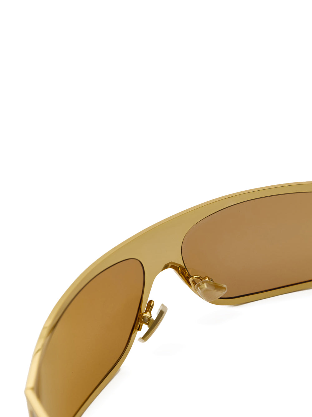 Bottega Veneta Gold Metal Wraparound Sunglasses