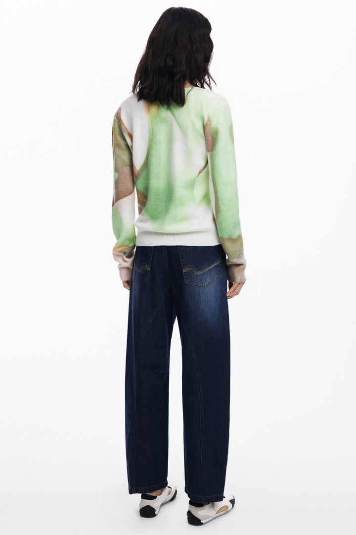 DESIGUAL WOMEN&#39;S GREEN SWEATER