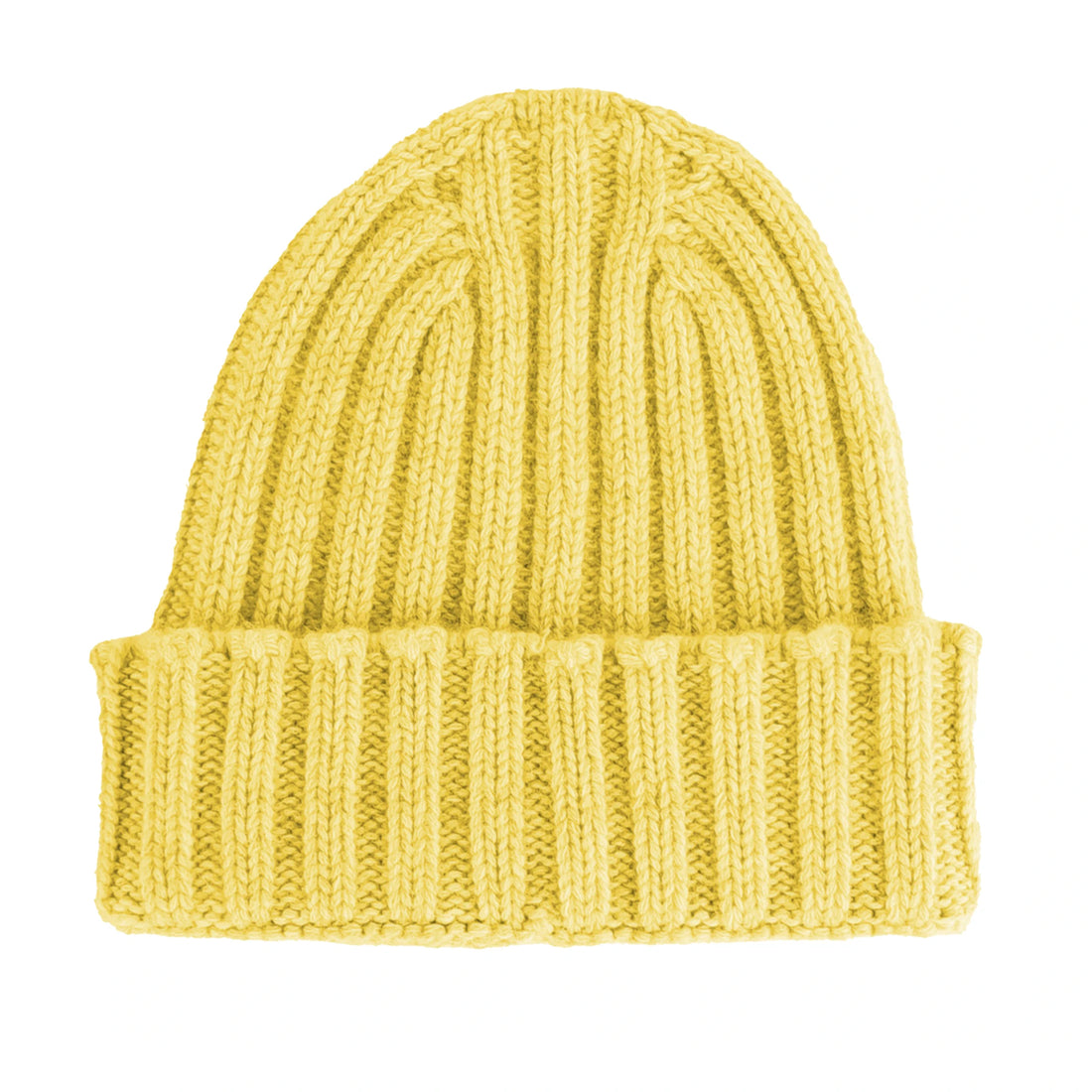 100% Cashmere Caps Yellow Unisex