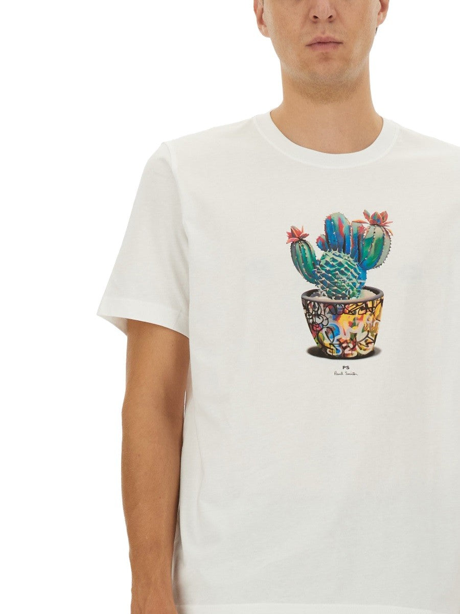 PS BY PAUL SMITH CACTUS PRINT T-SHIRT