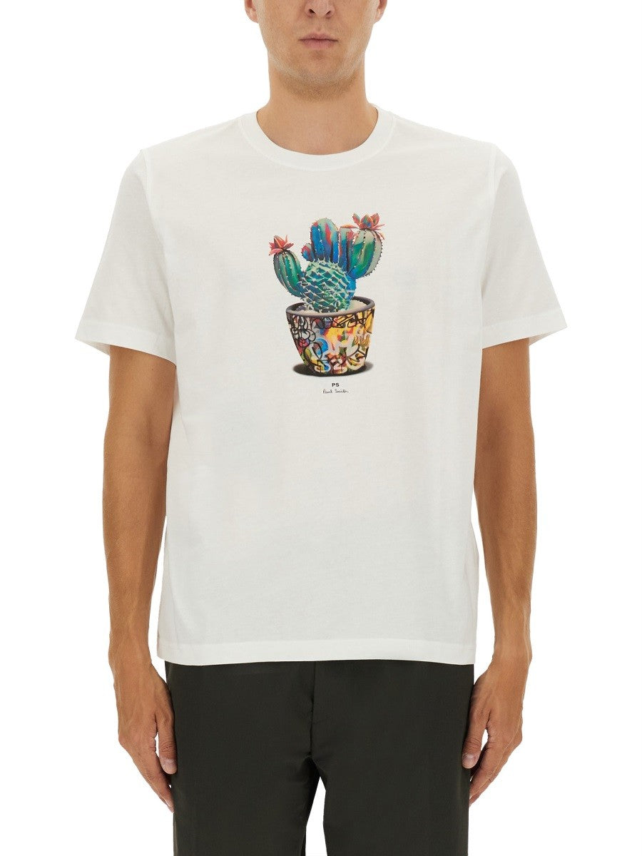 PS BY PAUL SMITH CACTUS PRINT T-SHIRT