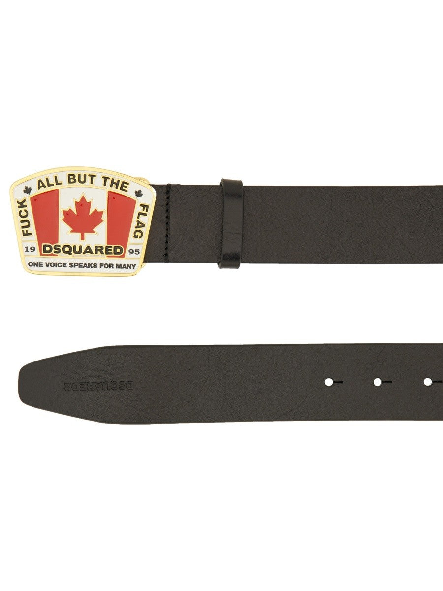 Dsquared "CANADIAN FLAG" LICENSE PLATE BELT