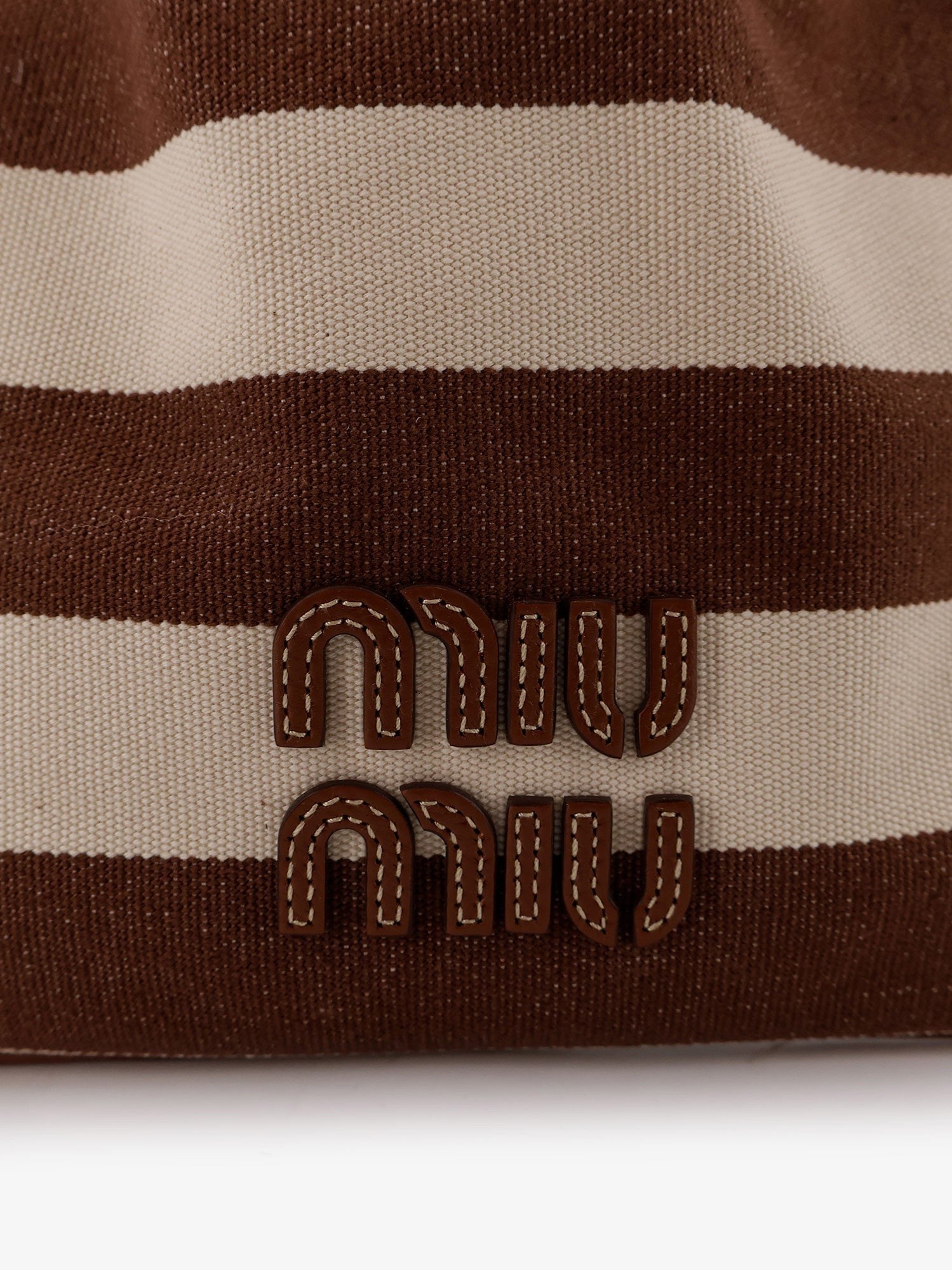 Miu Miu Canvas striped bucket bag