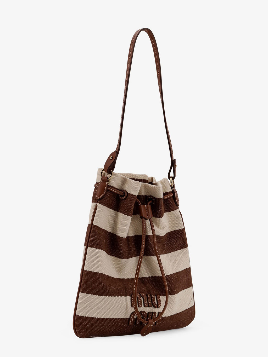 Miu Miu Canvas striped bucket bag