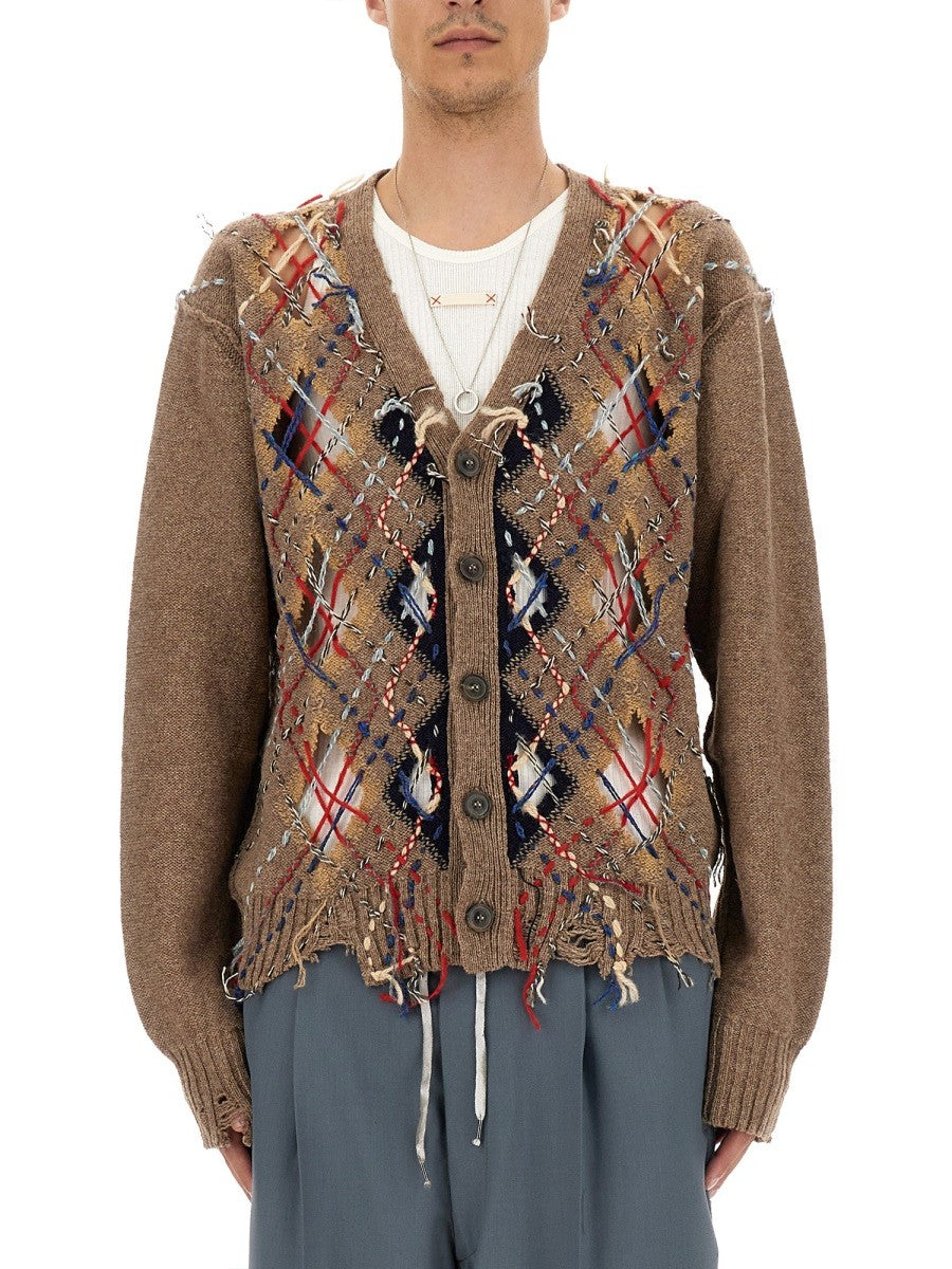 Maison Margiela CARDIGAN WITH DIAMOND PATTERN