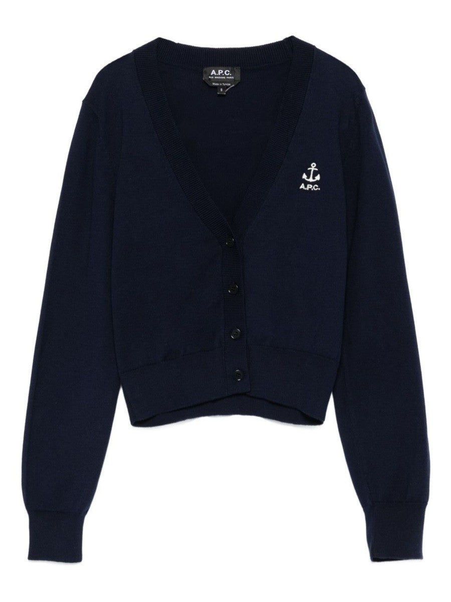A.P.C. CARDIGAN WITH EMBROIDERED LOGO