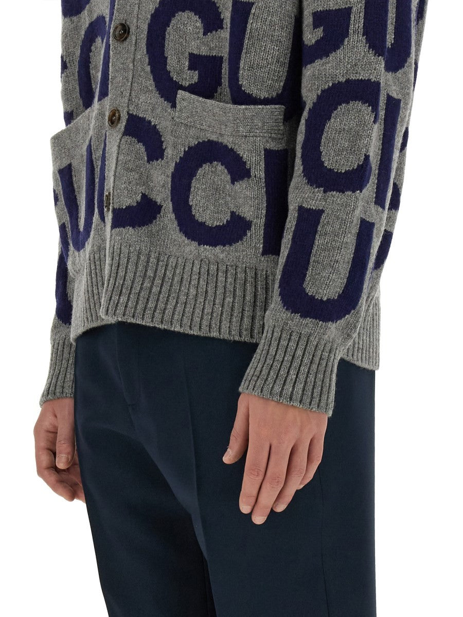 Gucci CARDIGAN WITH GUCCI INLAY
