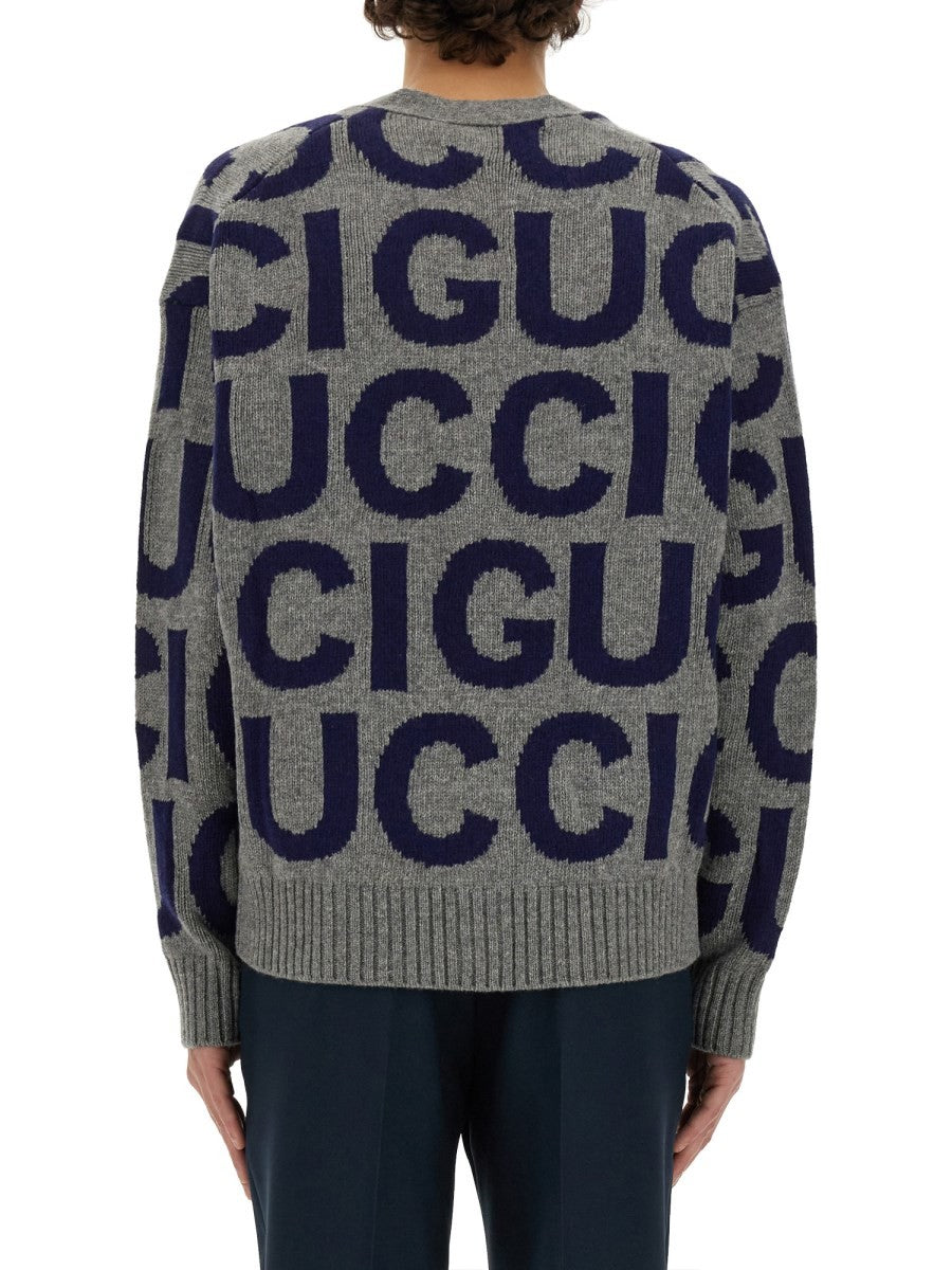 Gucci CARDIGAN WITH GUCCI INLAY