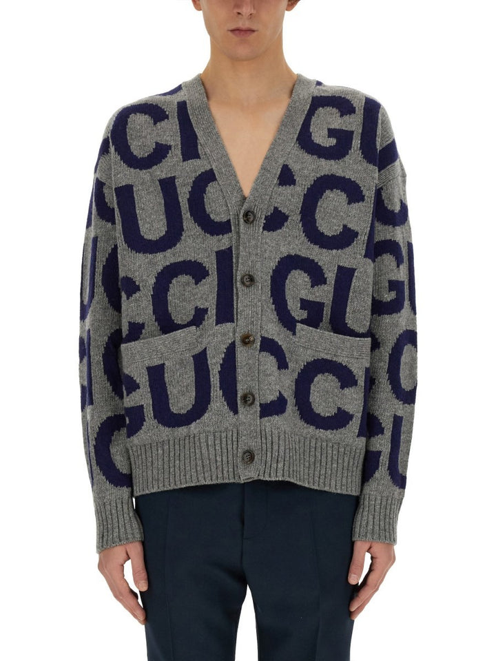 Gucci CARDIGAN WITH GUCCI INLAY