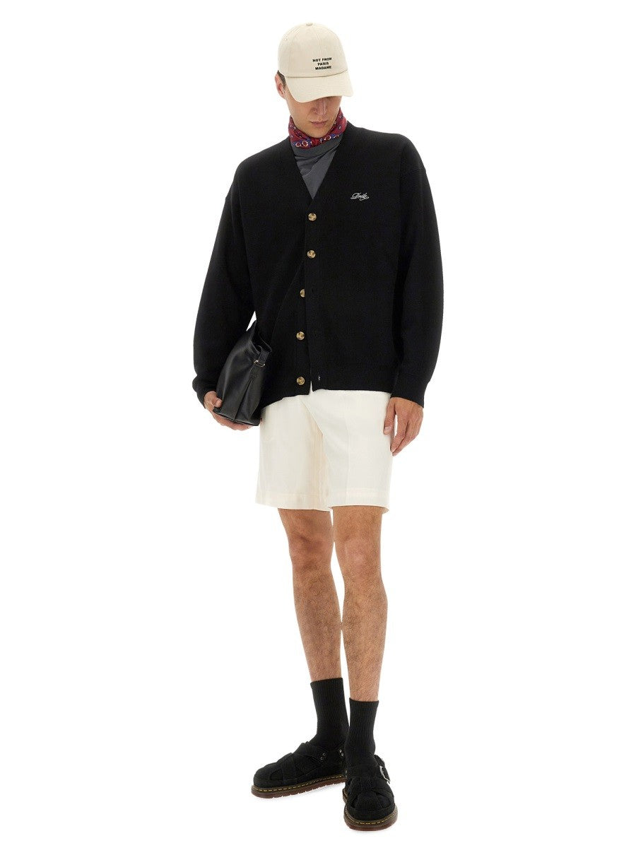 Drole De Monsieur CARDIGAN WITH LOGO EMBROIDERY
