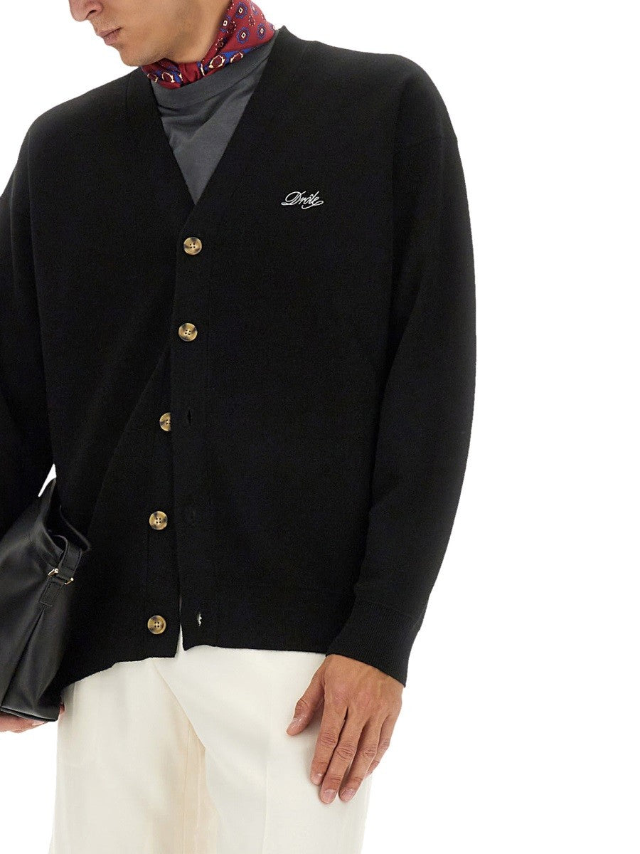 Drole De Monsieur CARDIGAN WITH LOGO EMBROIDERY