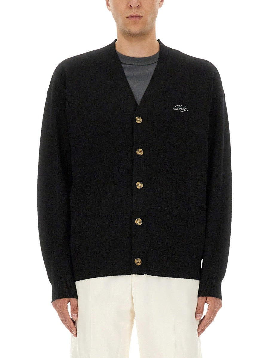 Drole De Monsieur CARDIGAN WITH LOGO EMBROIDERY