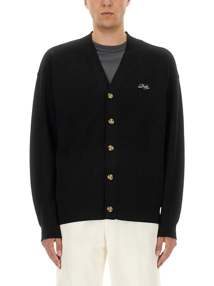 Drole De Monsieur CARDIGAN WITH LOGO EMBROIDERY