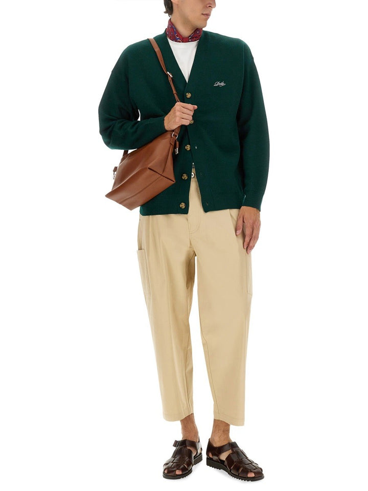 Drole De Monsieur CARDIGAN WITH LOGO EMBROIDERY