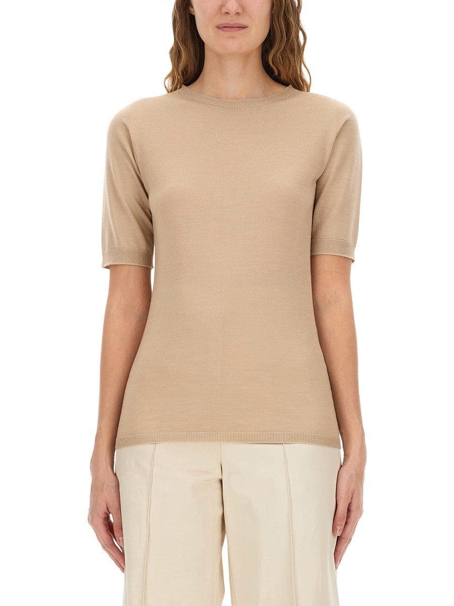 Fabiana Filippi CASHMERE AND SILK KNIT T-SHIRT