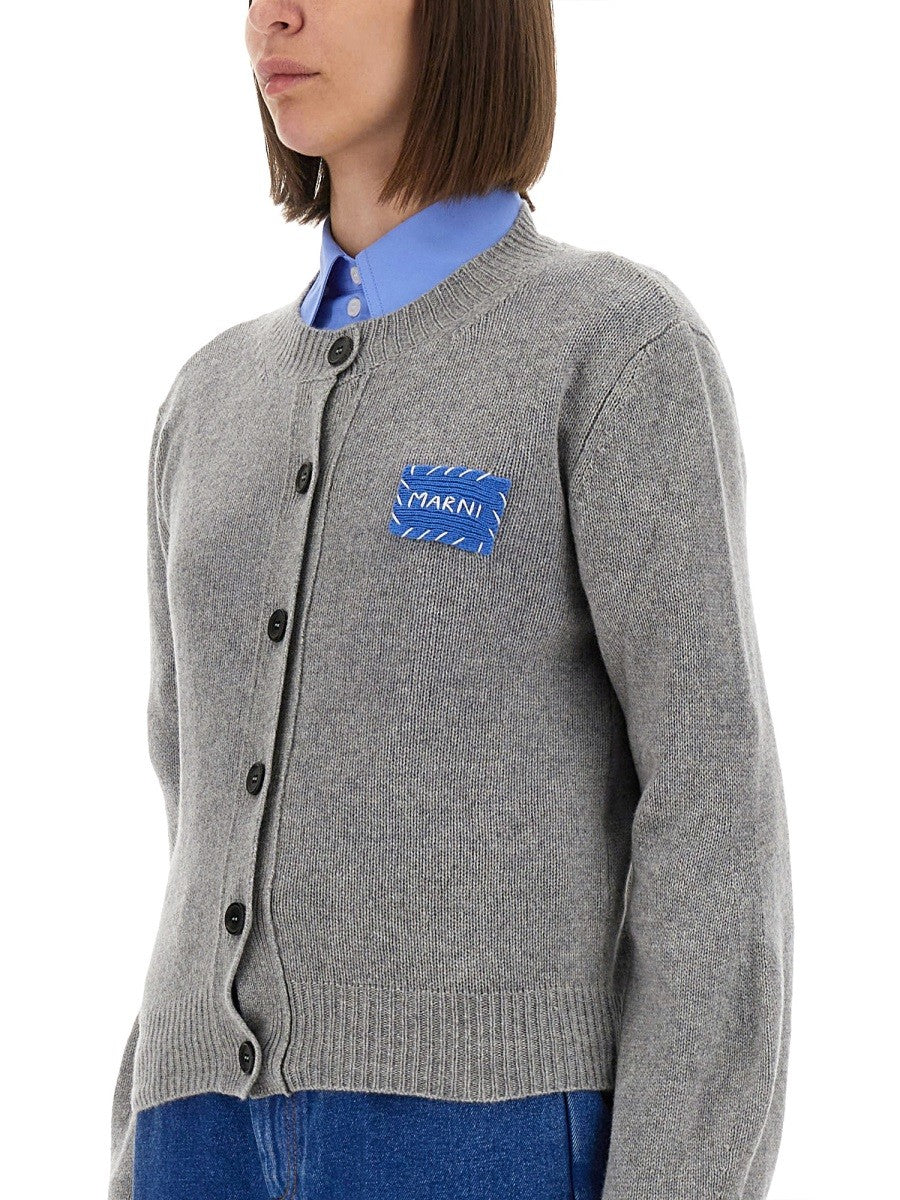Marni CASHMERE CARDIGAN WITH LOGO