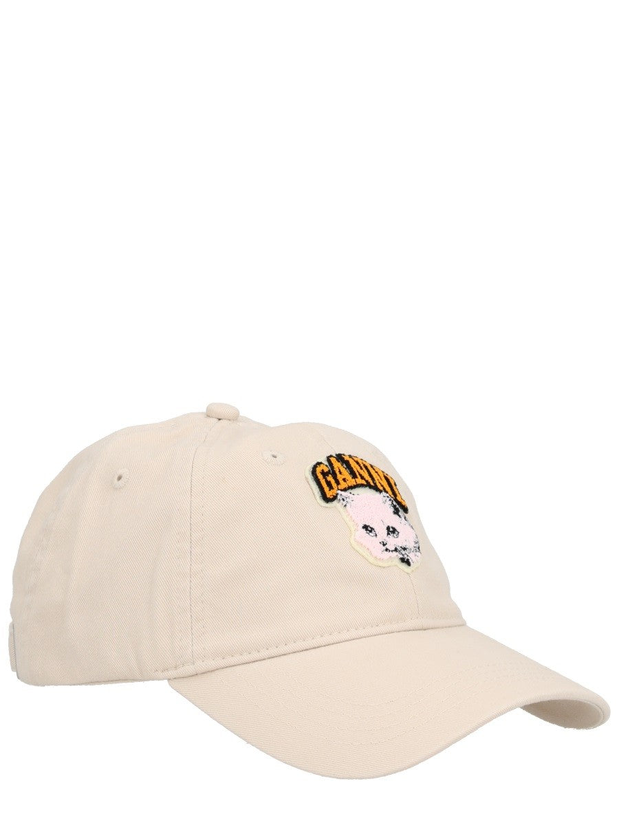 GANNI "CAT" BASEBALL HAT WITH LOGO