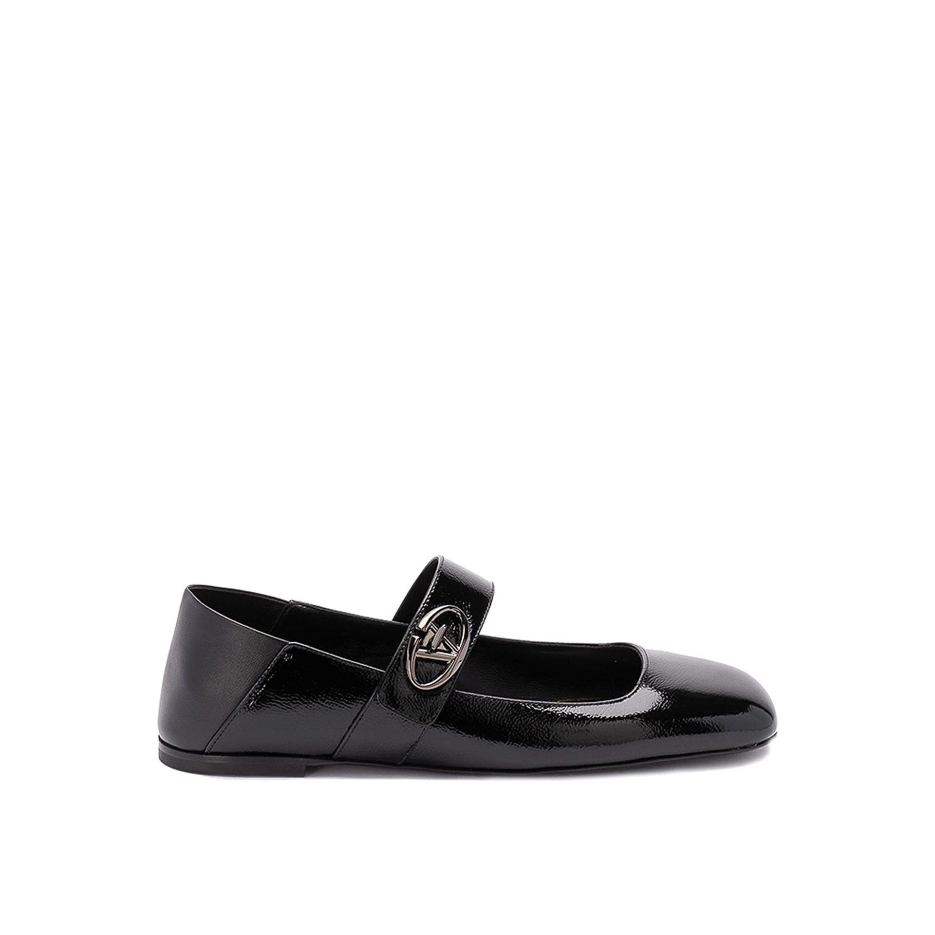 Valentino Garavani Leather Locker Ballerina Flats