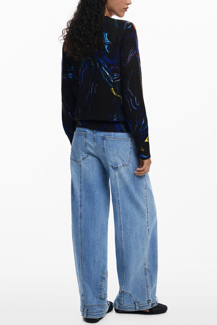 DESIGUAL WOMEN&#39;S BLACK SWEATER