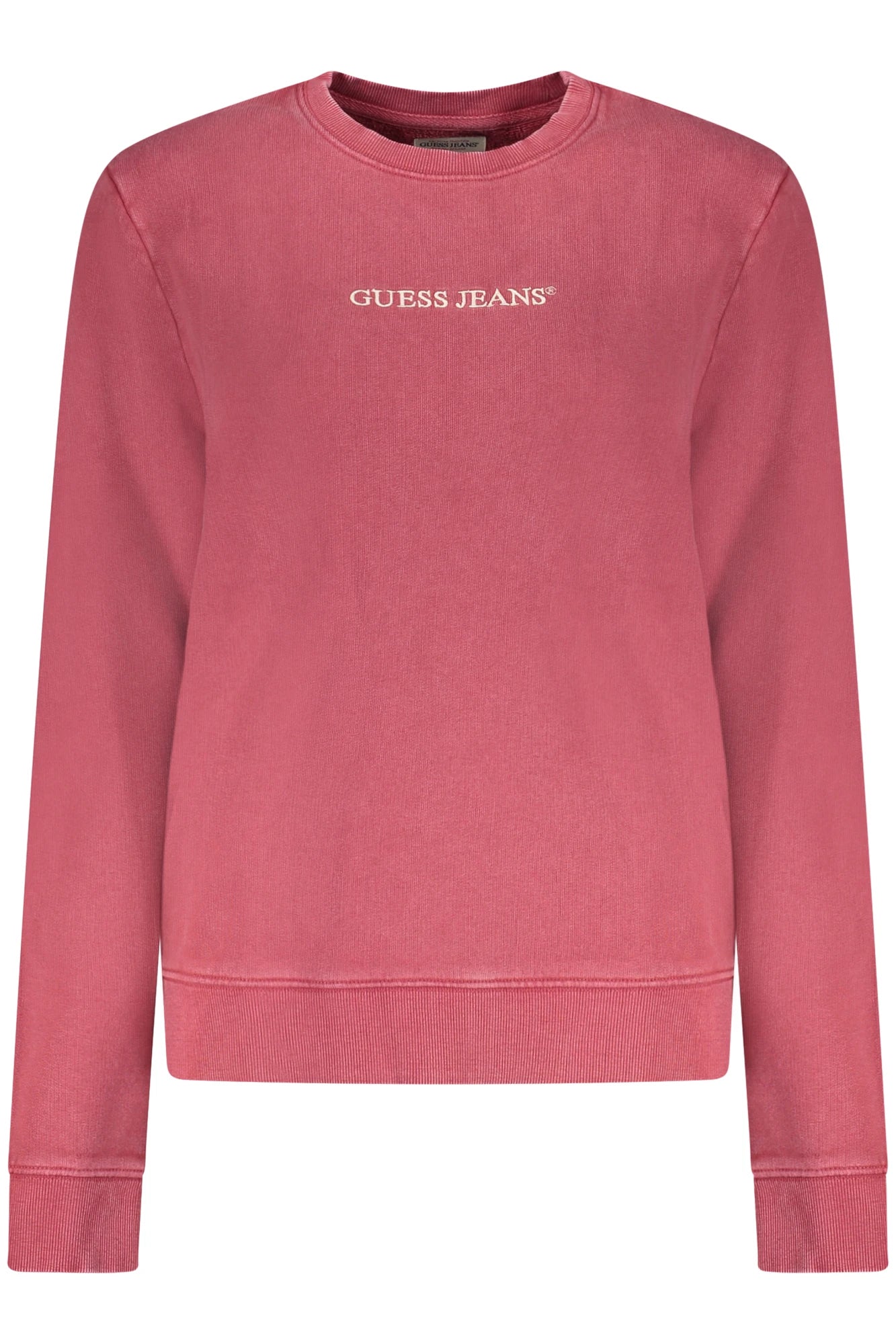 GUESS JEANS WOMEN S RED ZIP-UP SWEATSHIRT