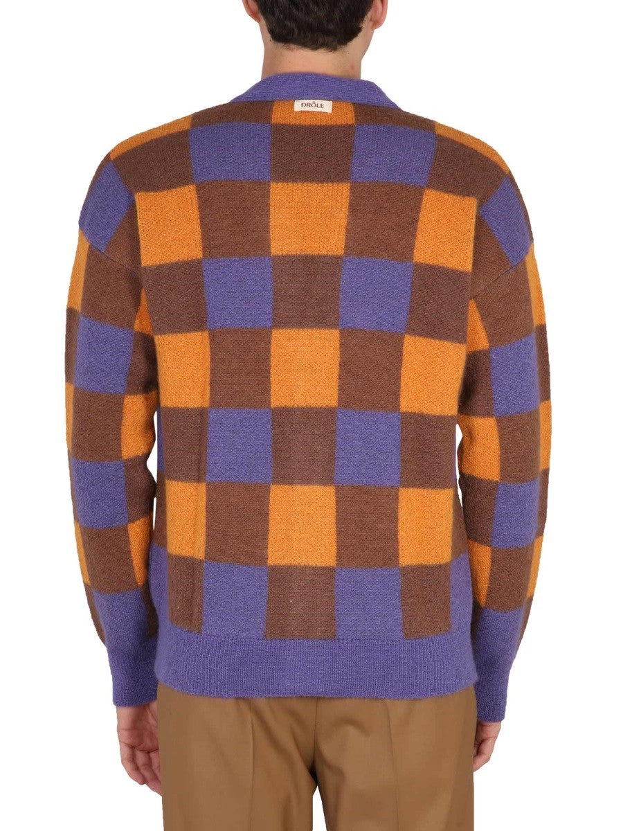 Drole De Monsieur CHECK PATTERN CARDIGAN