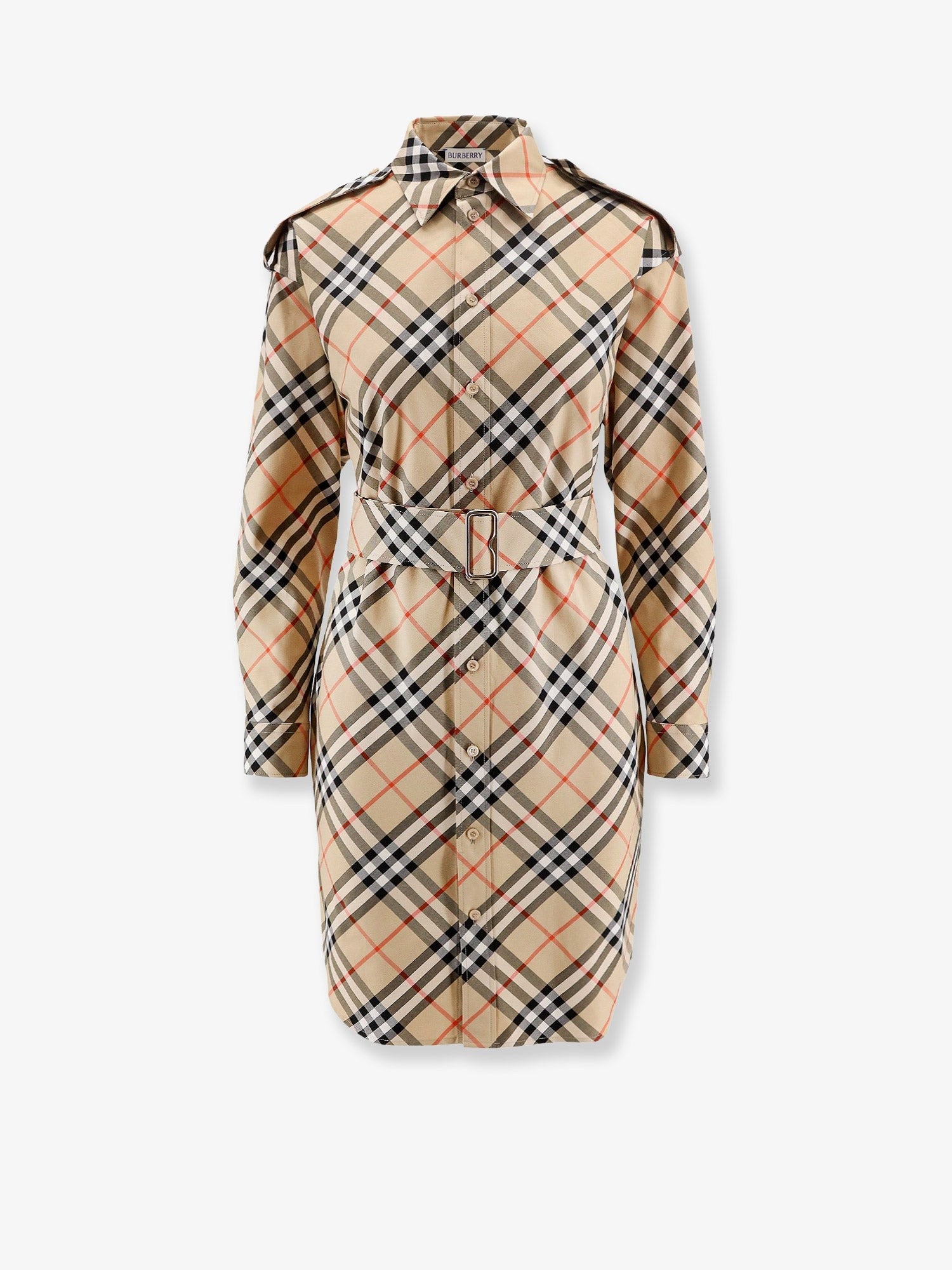 Burberry Chemisier cotton short dress with Check print