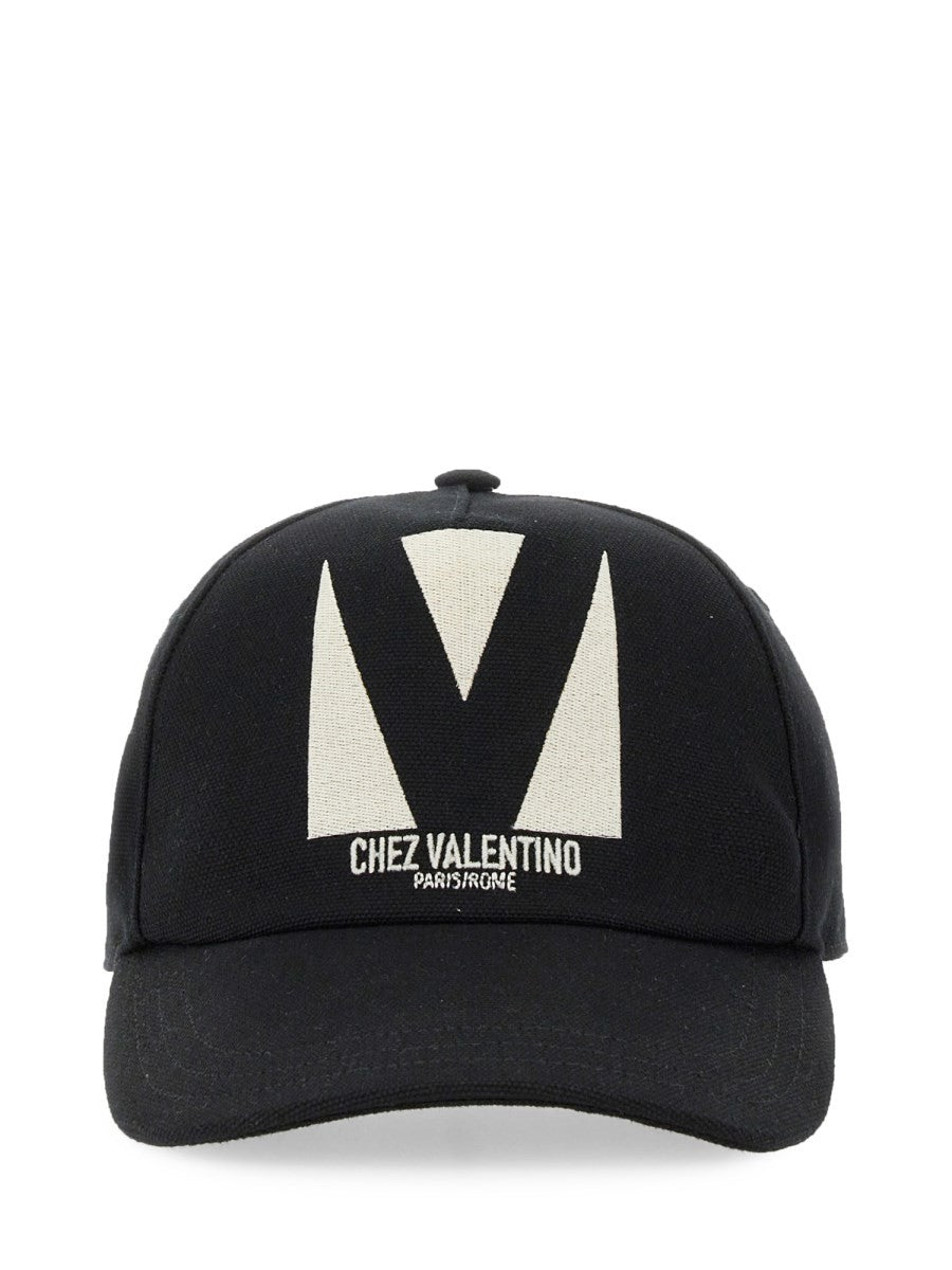 Valentino Garavani "CHEZ VALENTINO" EMBROIDERED BASEBALL CAP