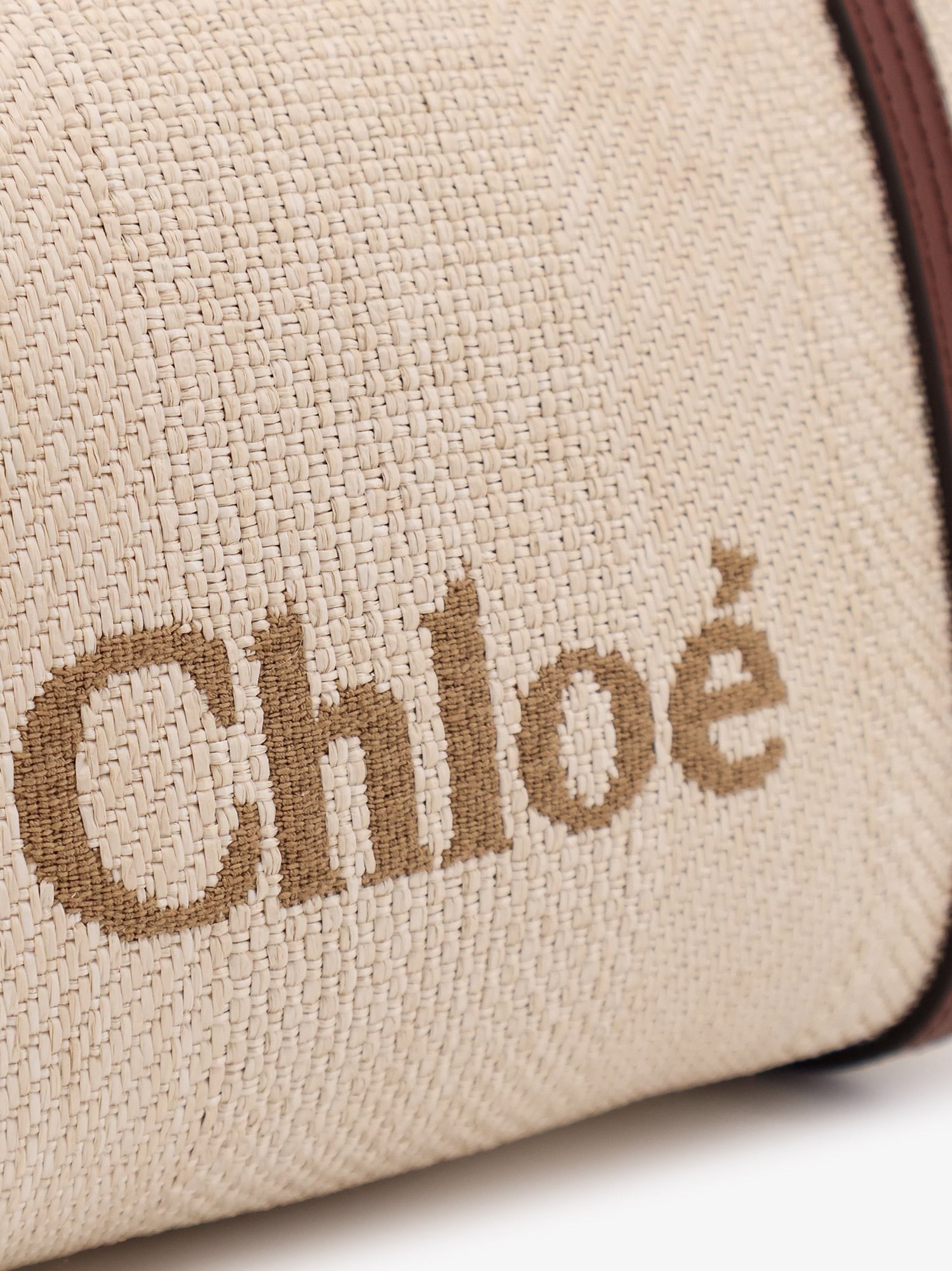 CHLOE' Chloè Carry canvas shoulder bag with logo embroidery