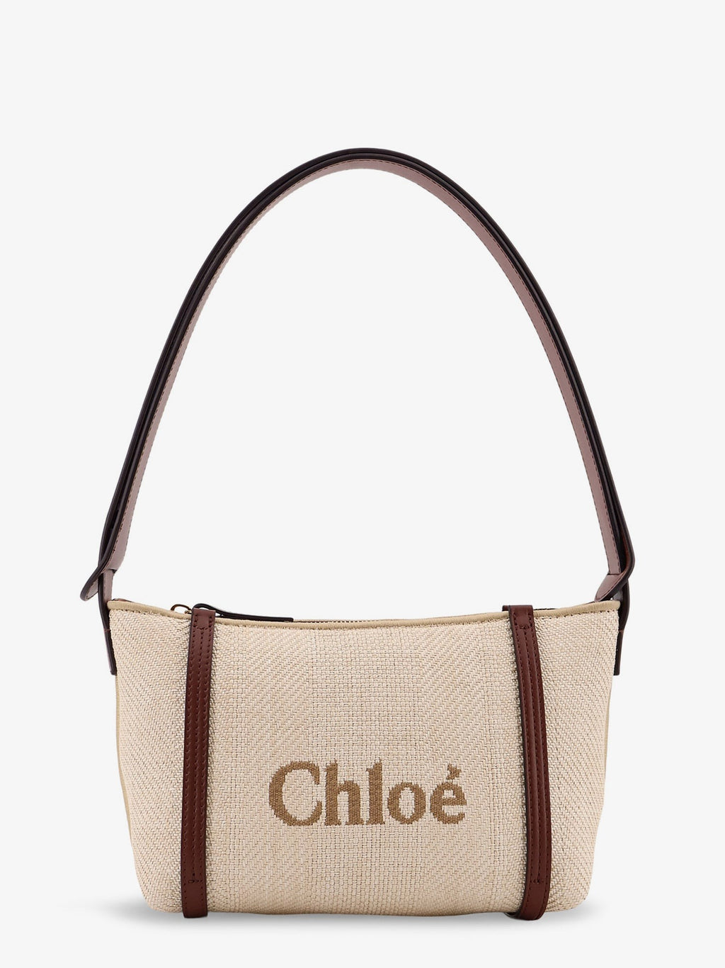 CHLOE' Chloè Carry canvas shoulder bag with logo embroidery