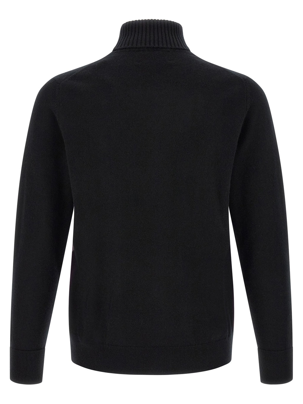 Ballantyne Classic Diamond Intarsia Turtleneck Sweater Black
