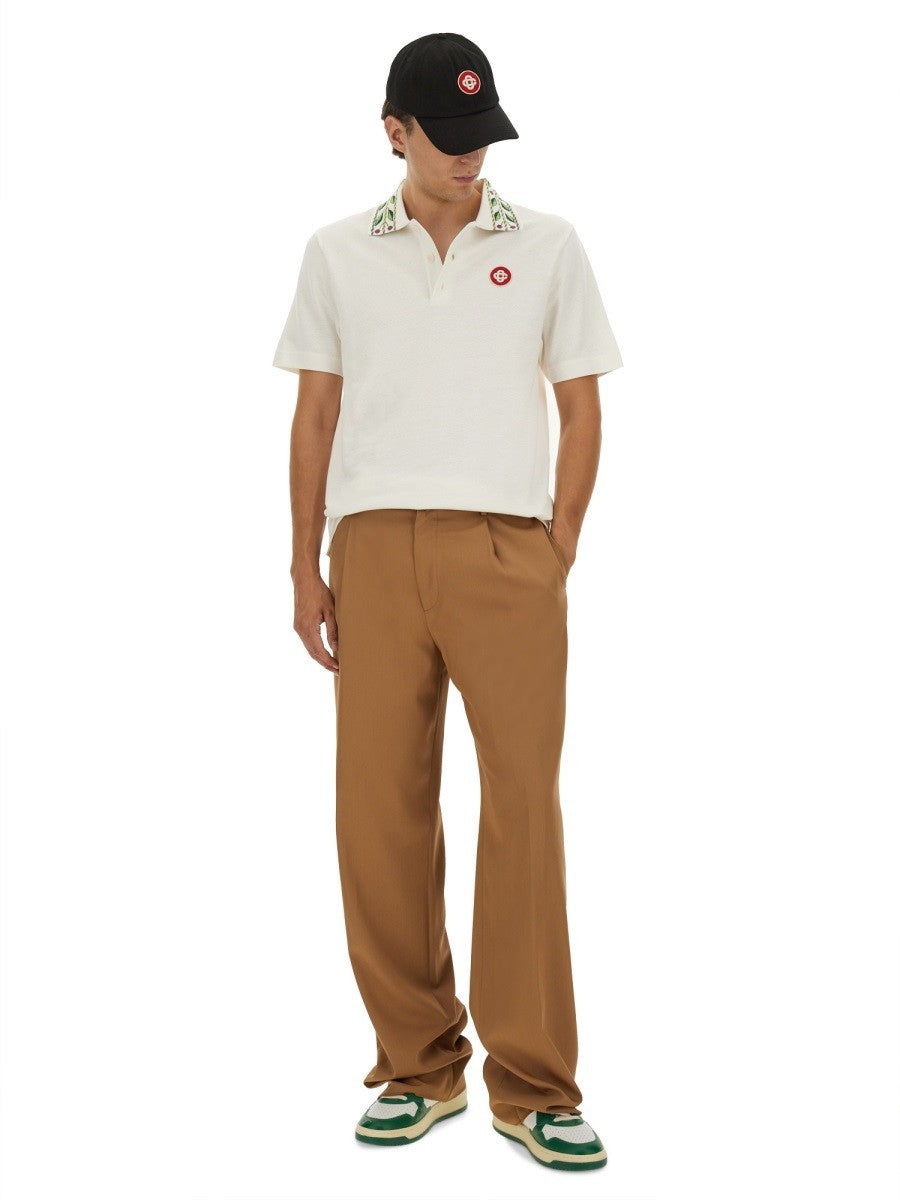 CASABLANCA "CLASSIC LAUREL" PIQUE POLO SHIRT