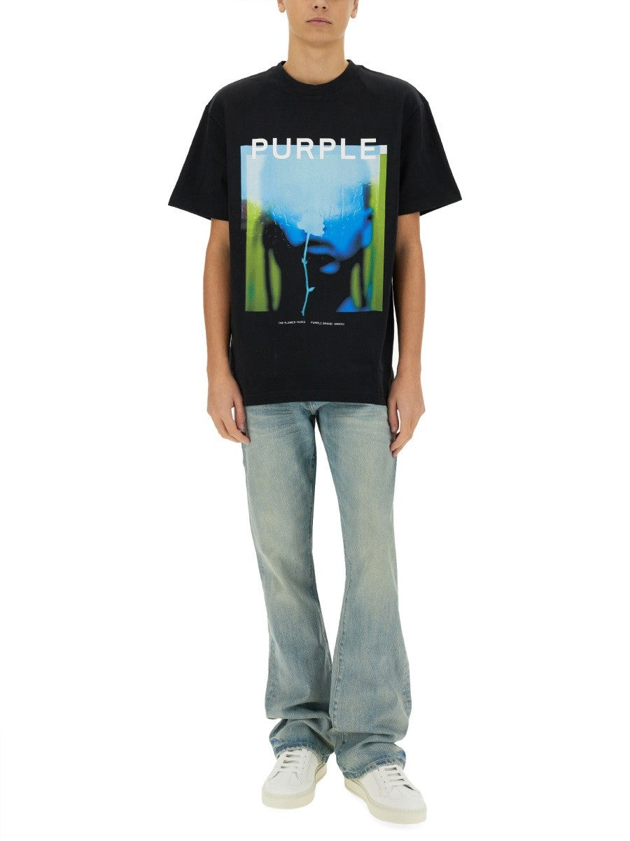 PURPLE BRAND "COATED FLARE" JEANS