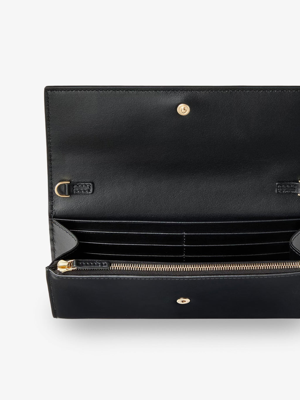 Fendi Continental Leather Crossbody Bag Black