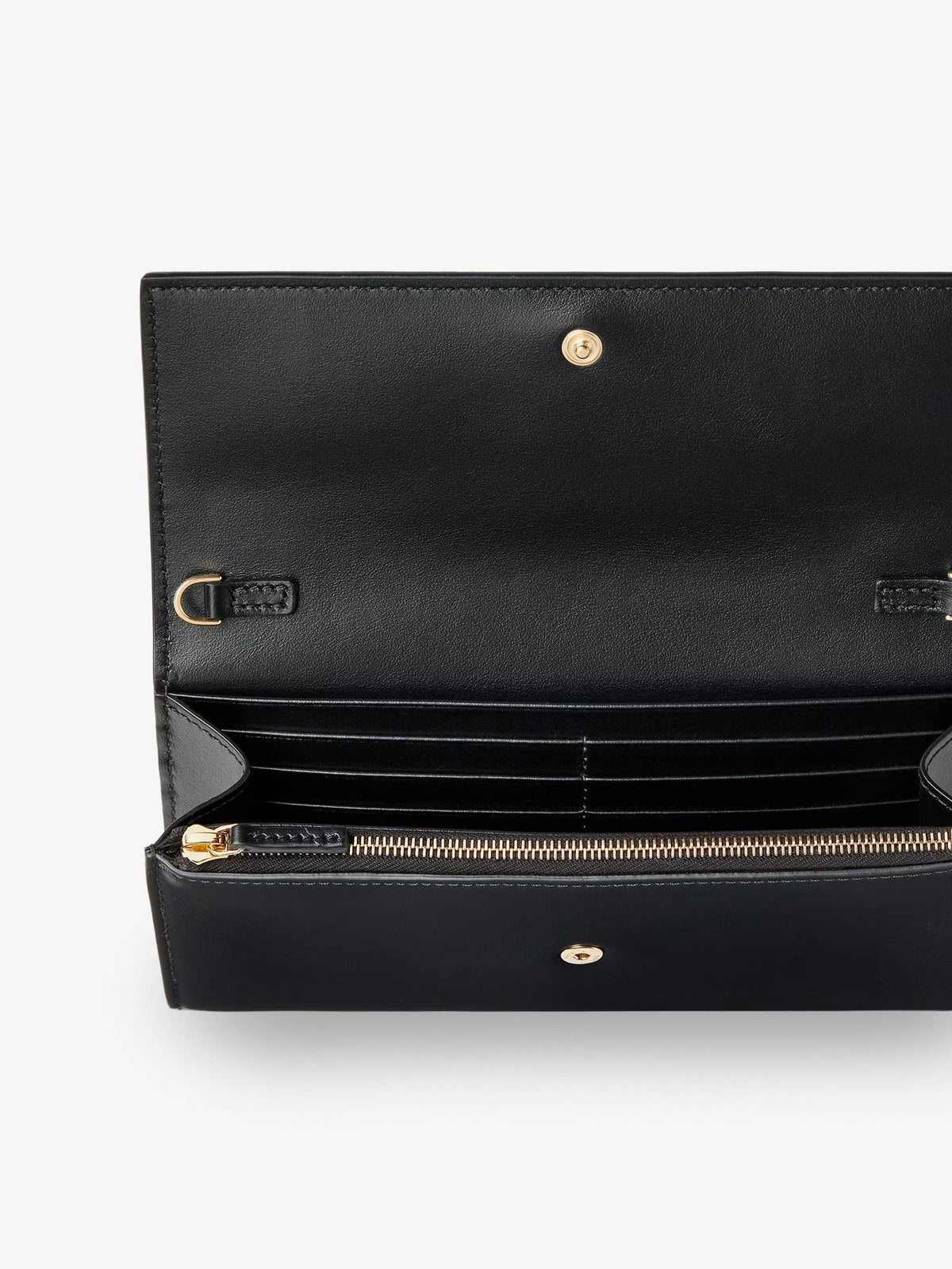 Fendi Continental Leather Crossbody Bag Black