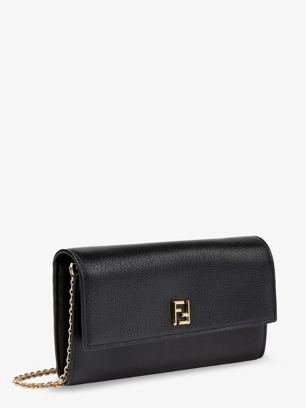 Fendi Continental Leather Crossbody Bag Black