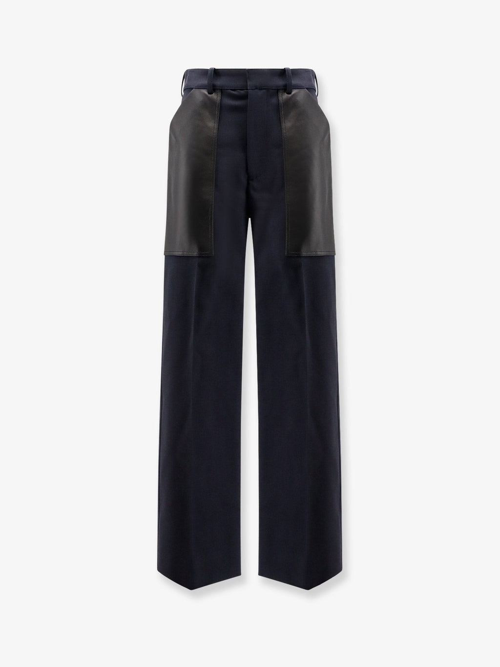 Bottega Veneta Cotton and wool trousers with leather inserts
