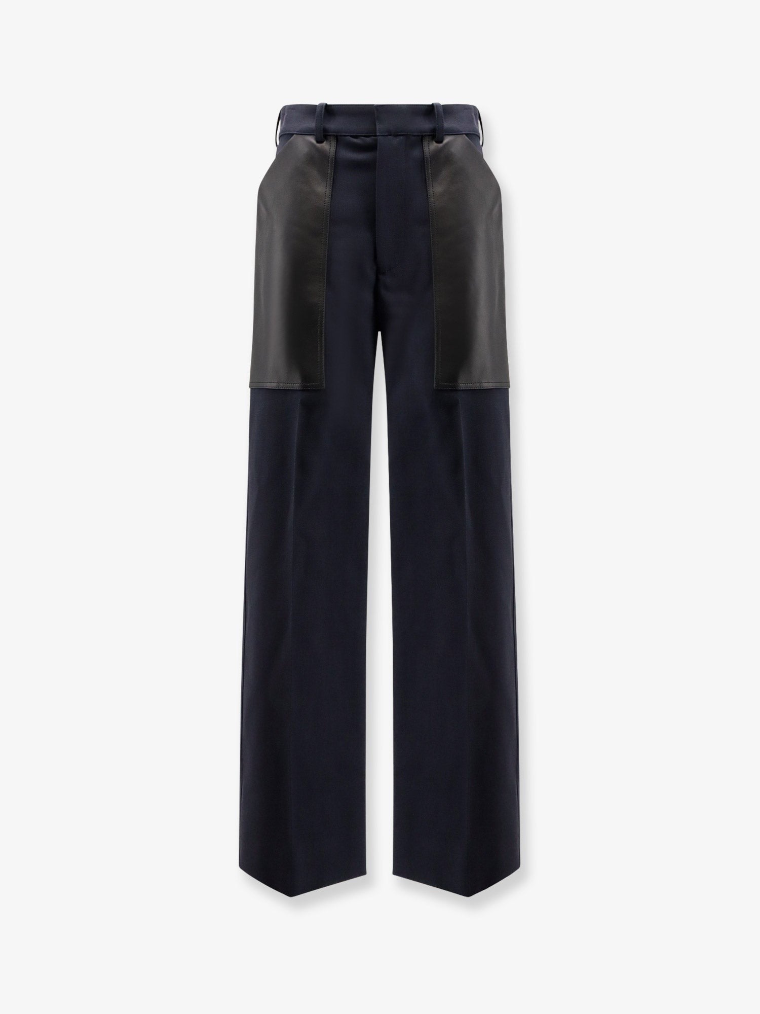 Bottega Veneta Cotton and wool trousers with leather inserts