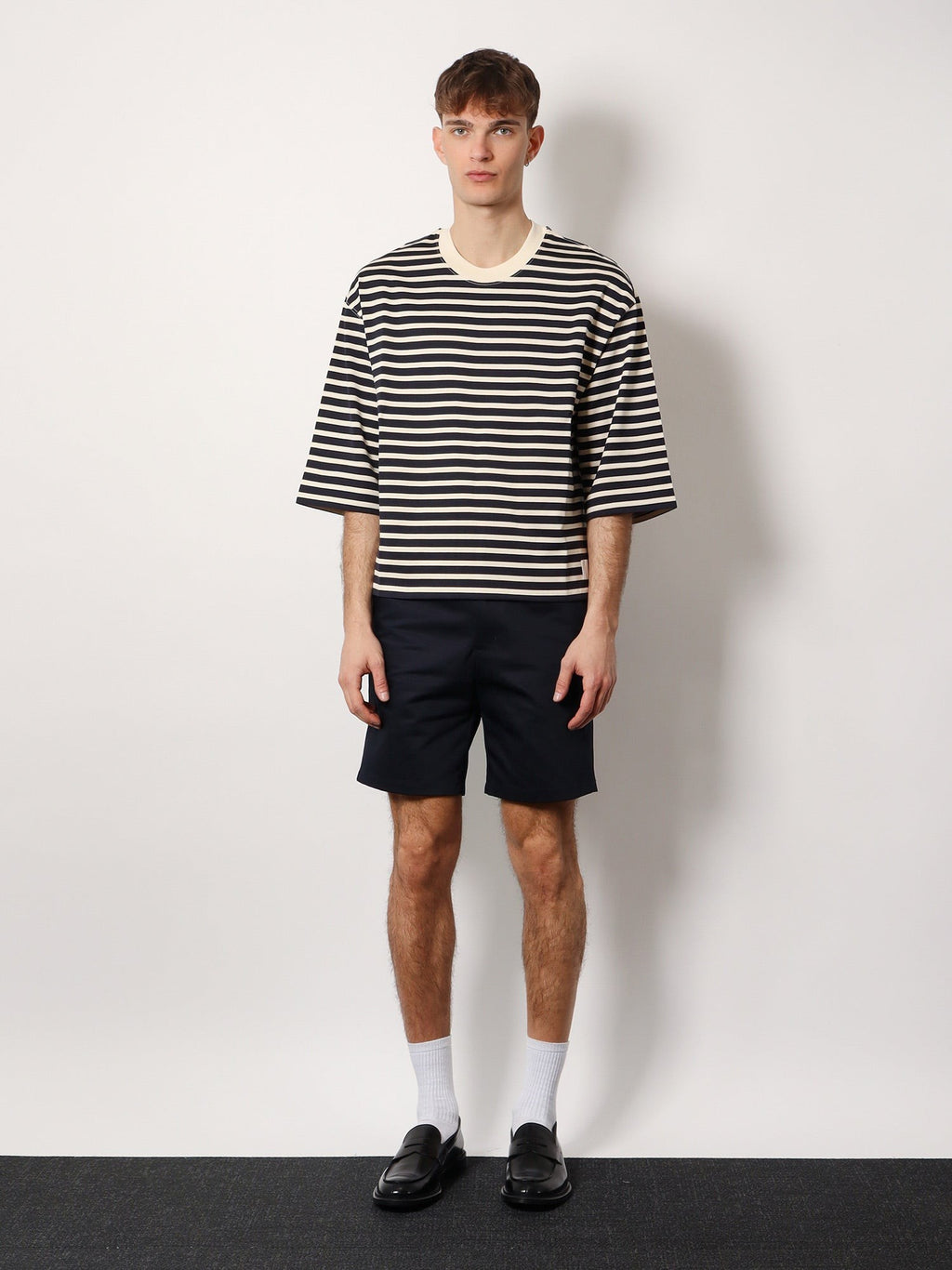 AMI PARIS Cotton bermuda shorts with elastic detail