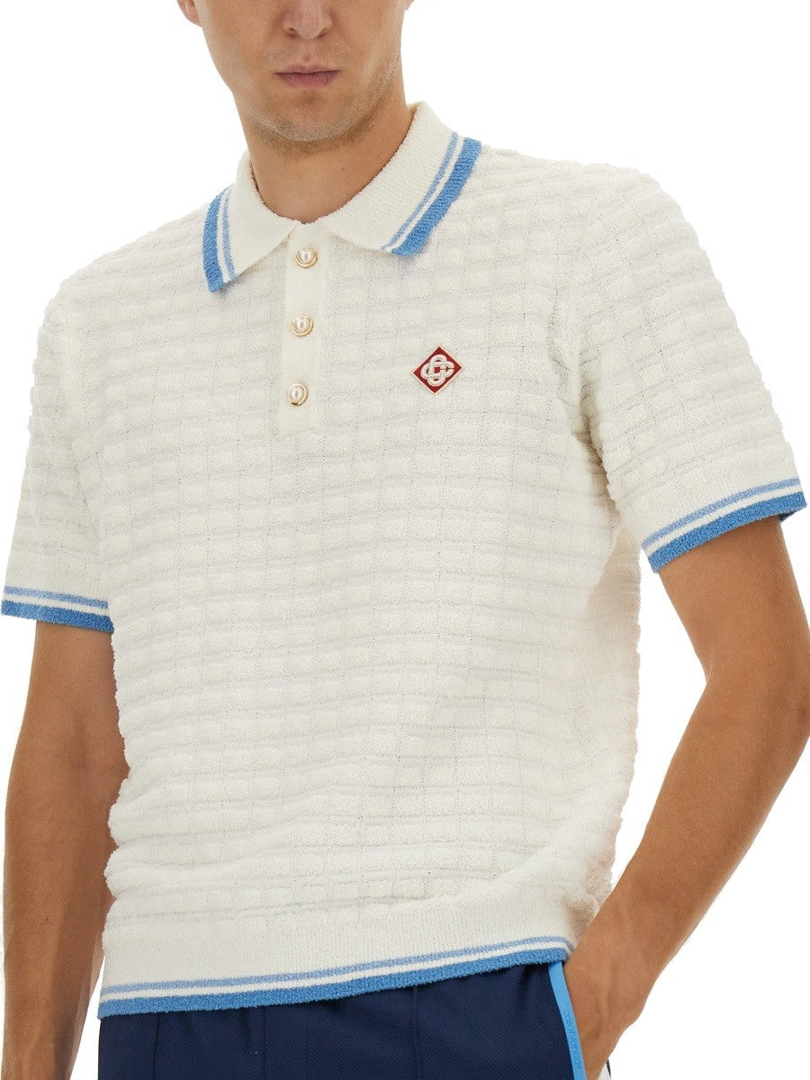 CASABLANCA COTTON BOUCLÉ POLO SHIRT