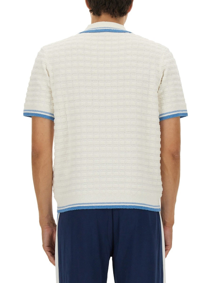 CASABLANCA COTTON BOUCLÉ POLO SHIRT
