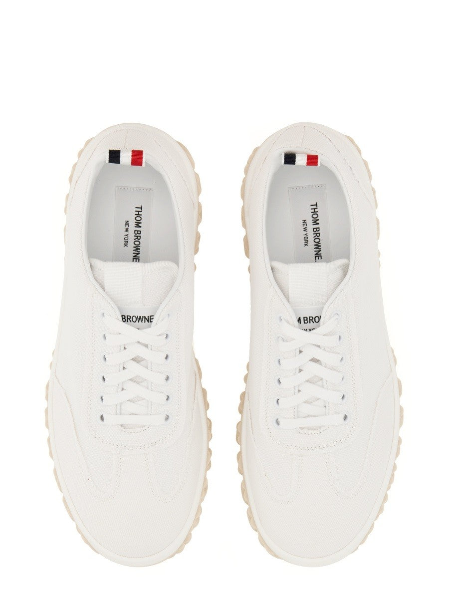 THOM BROWNE COTTON CANVAS SNEAKER