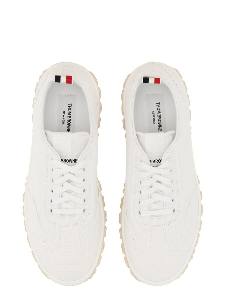 THOM BROWNE COTTON CANVAS SNEAKER
