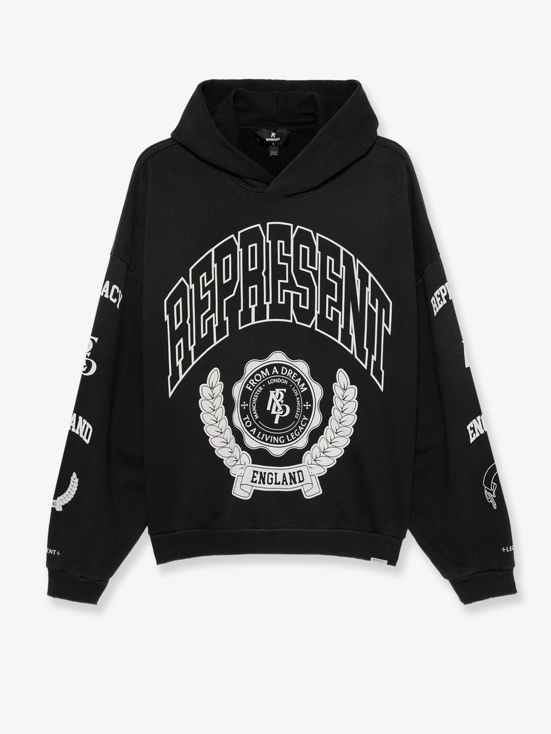 Represent Cotton hooded sweatshirt with distressed effect