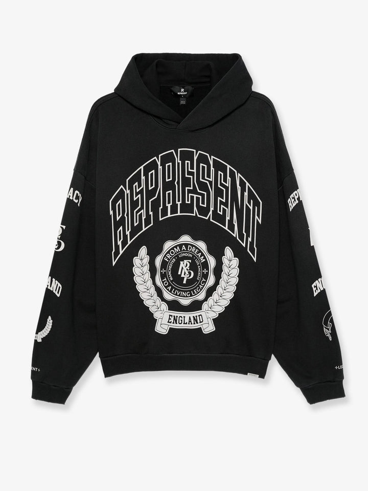 Represent Cotton hooded sweatshirt with distressed effect