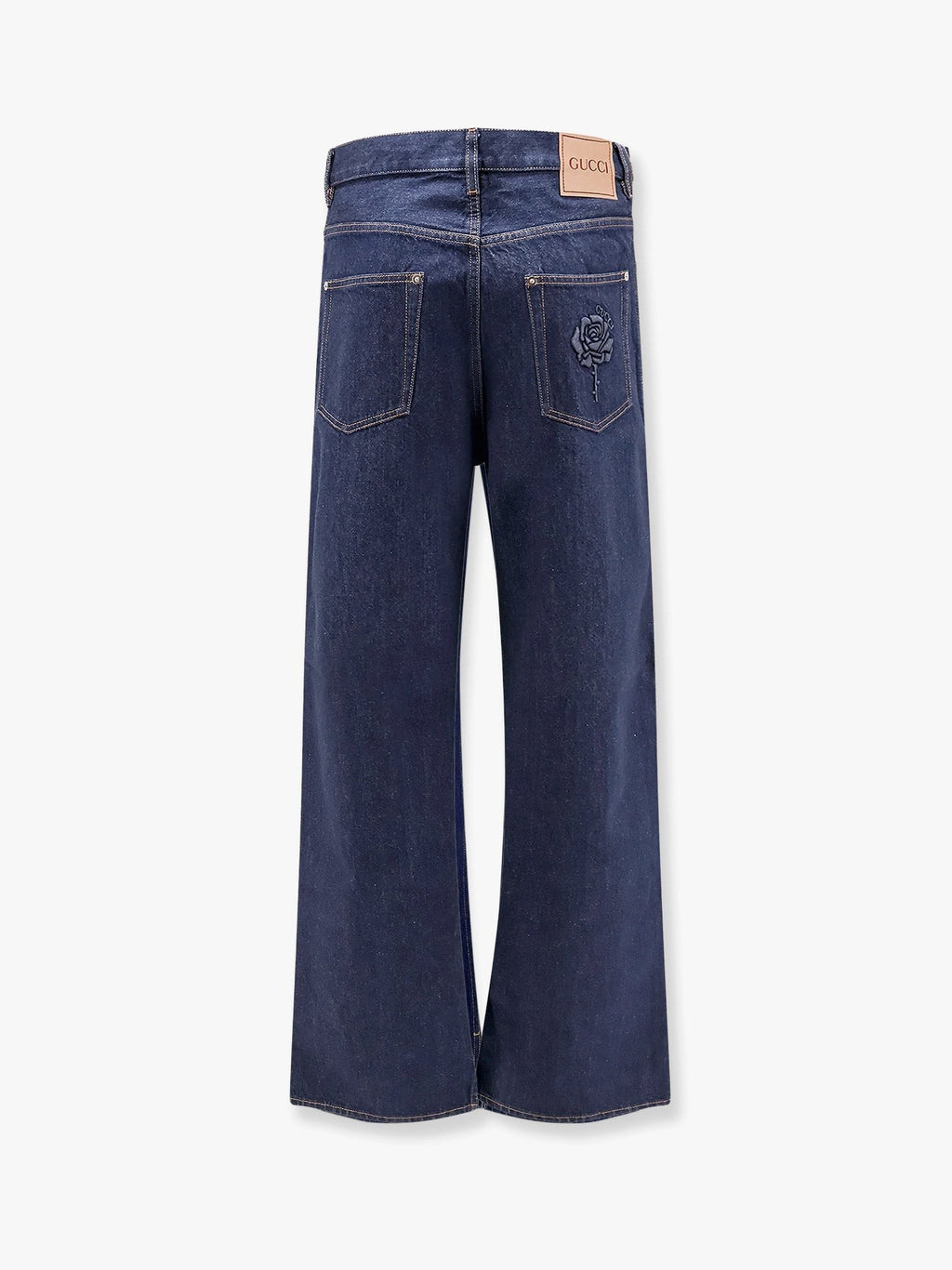 Gucci Cotton jeans with back floral print