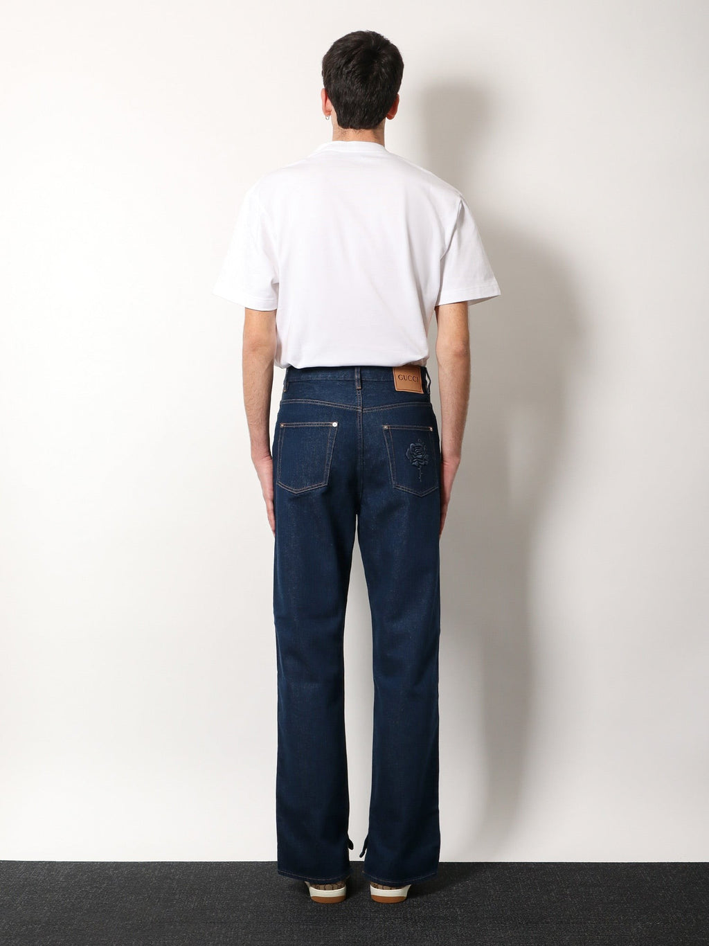 Gucci Cotton jeans with back floral print