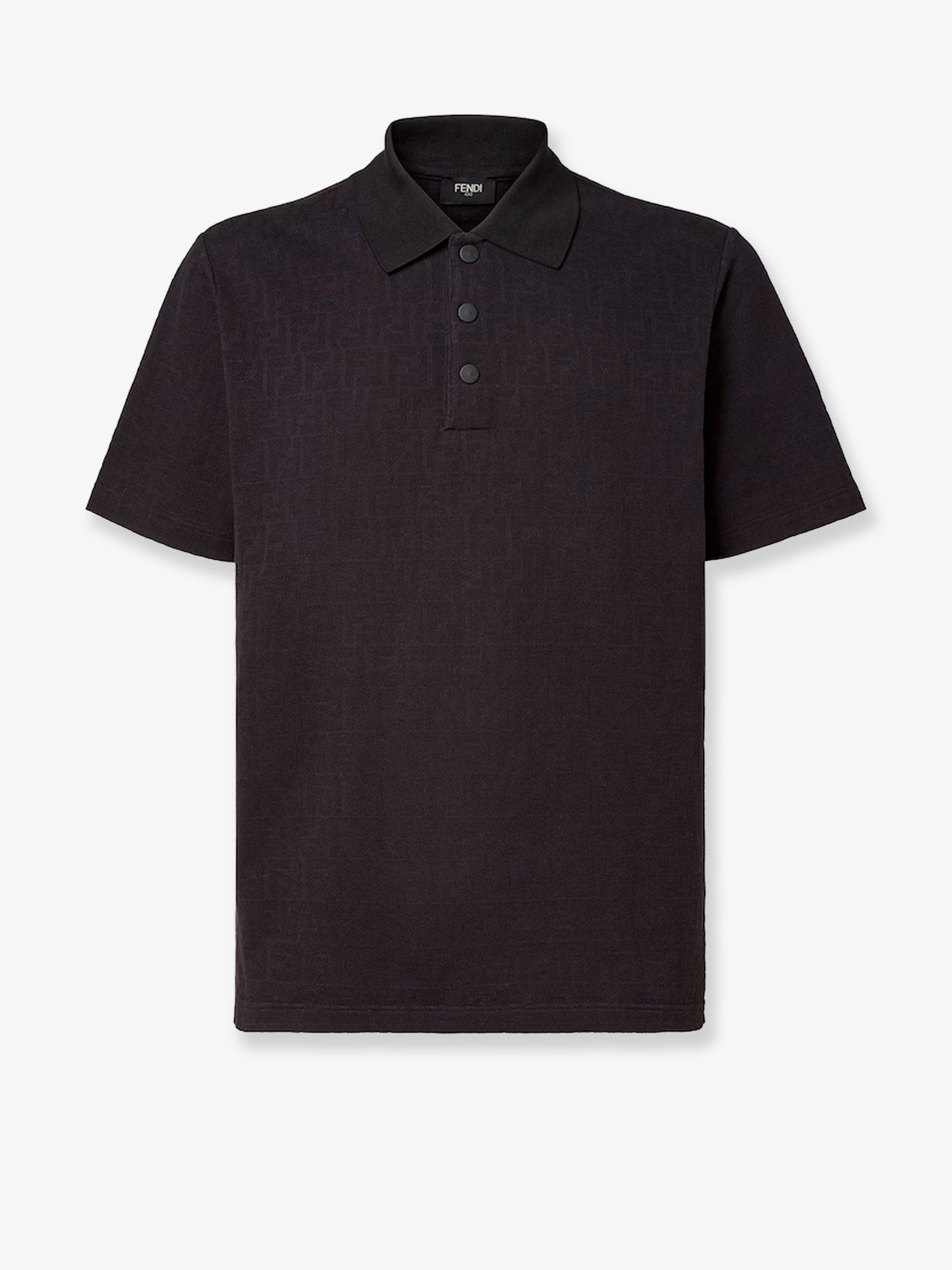 Fendi Cotton polo shirt with FF motif
