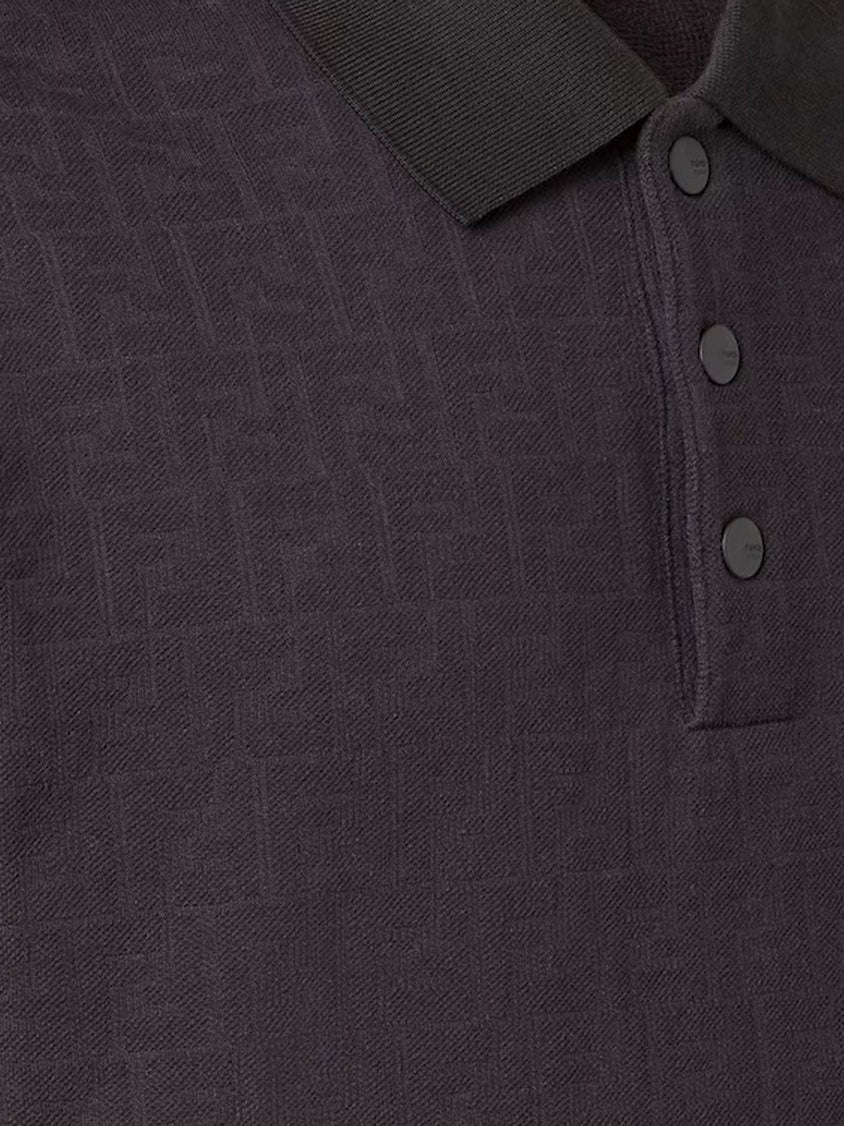 Fendi Cotton polo shirt with FF motif