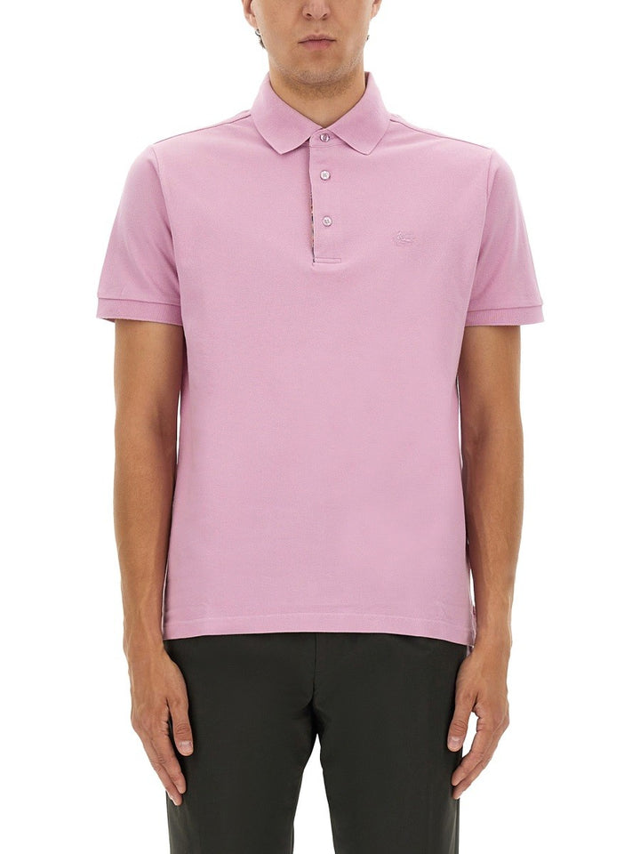 Etro COTTON POLO SHIRT WITH PEGASUS