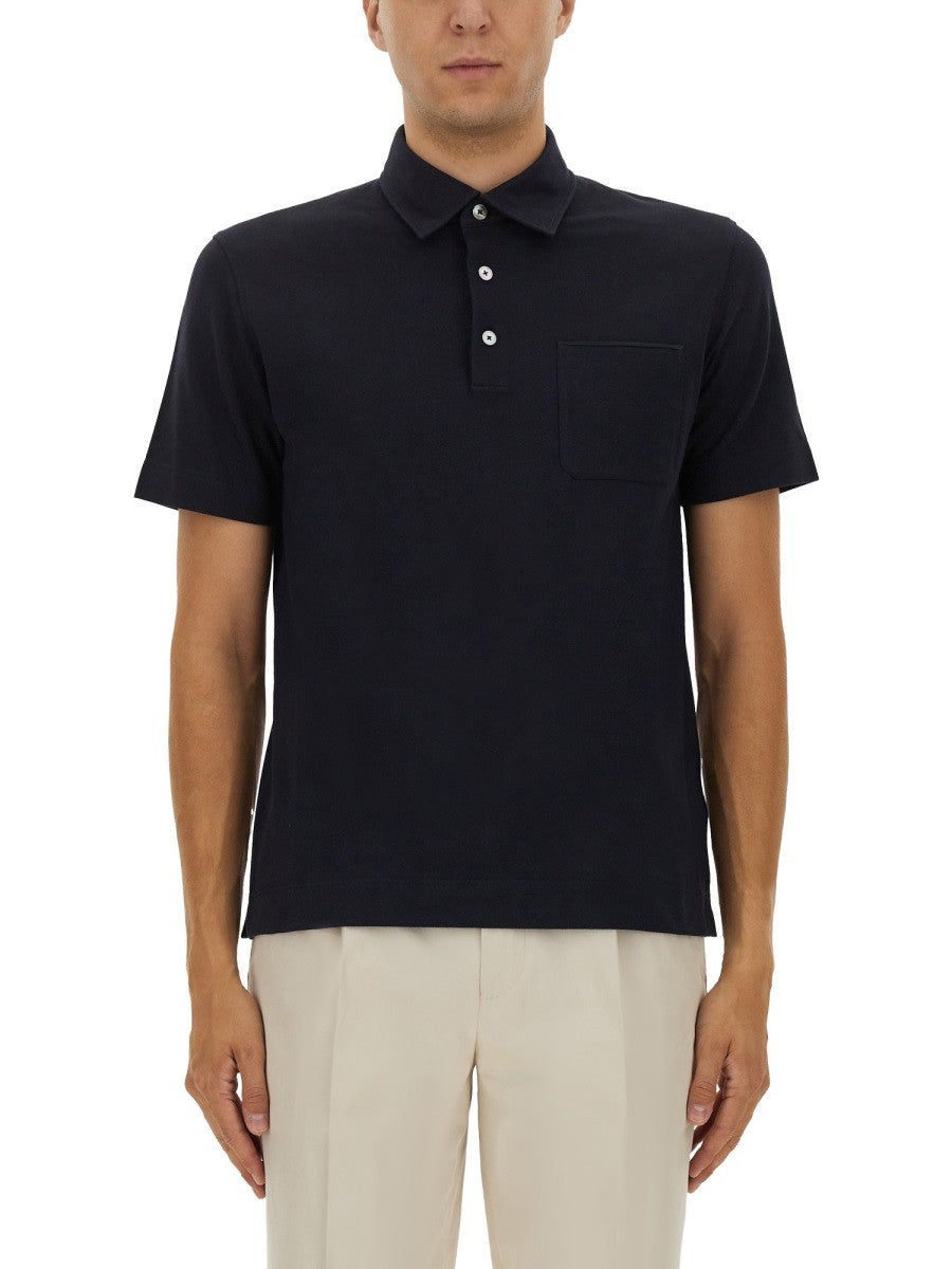 Zegna COTTON POLO SHIRT WITH POCKET